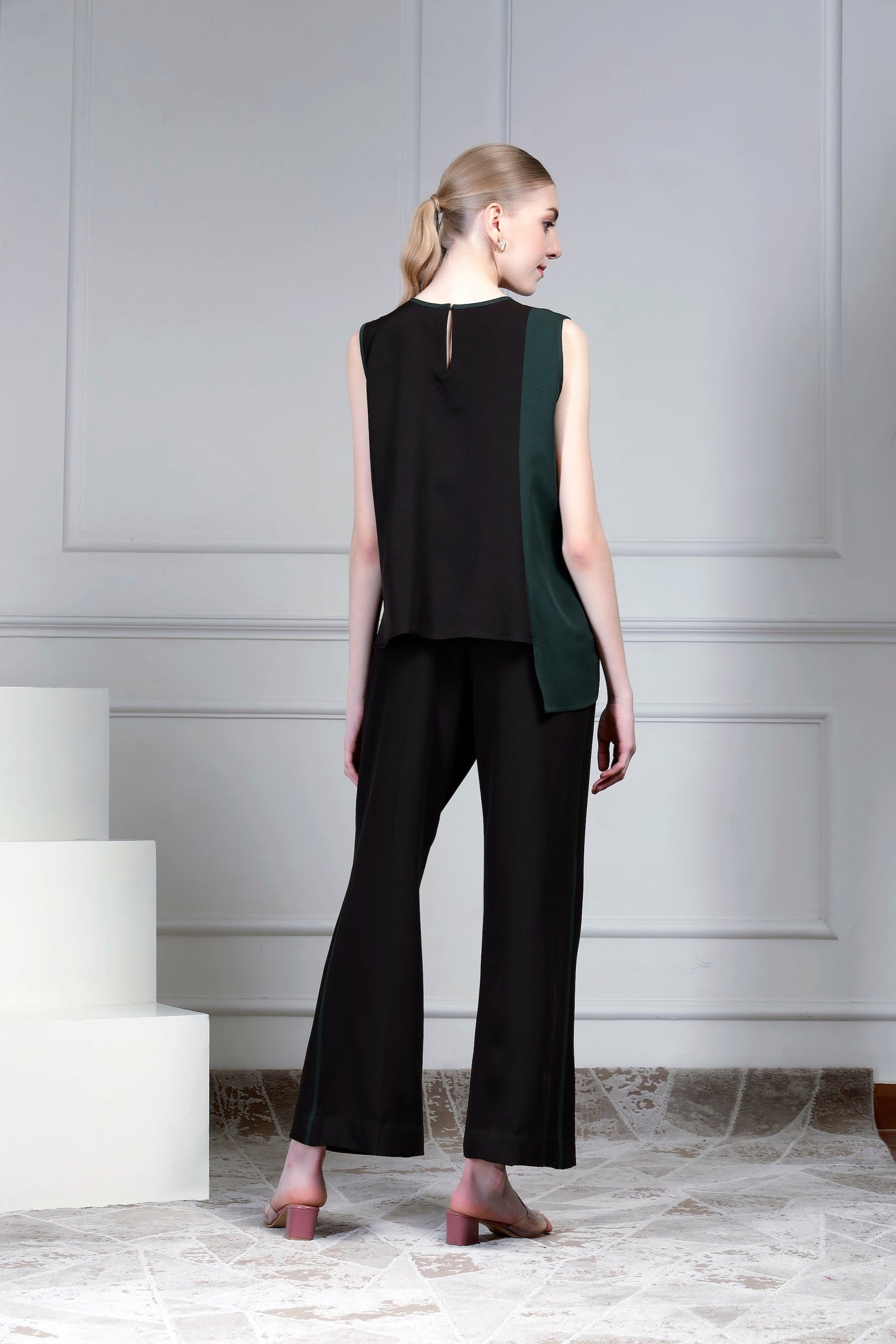 Asymmetrical Top Set – Emerald Noir