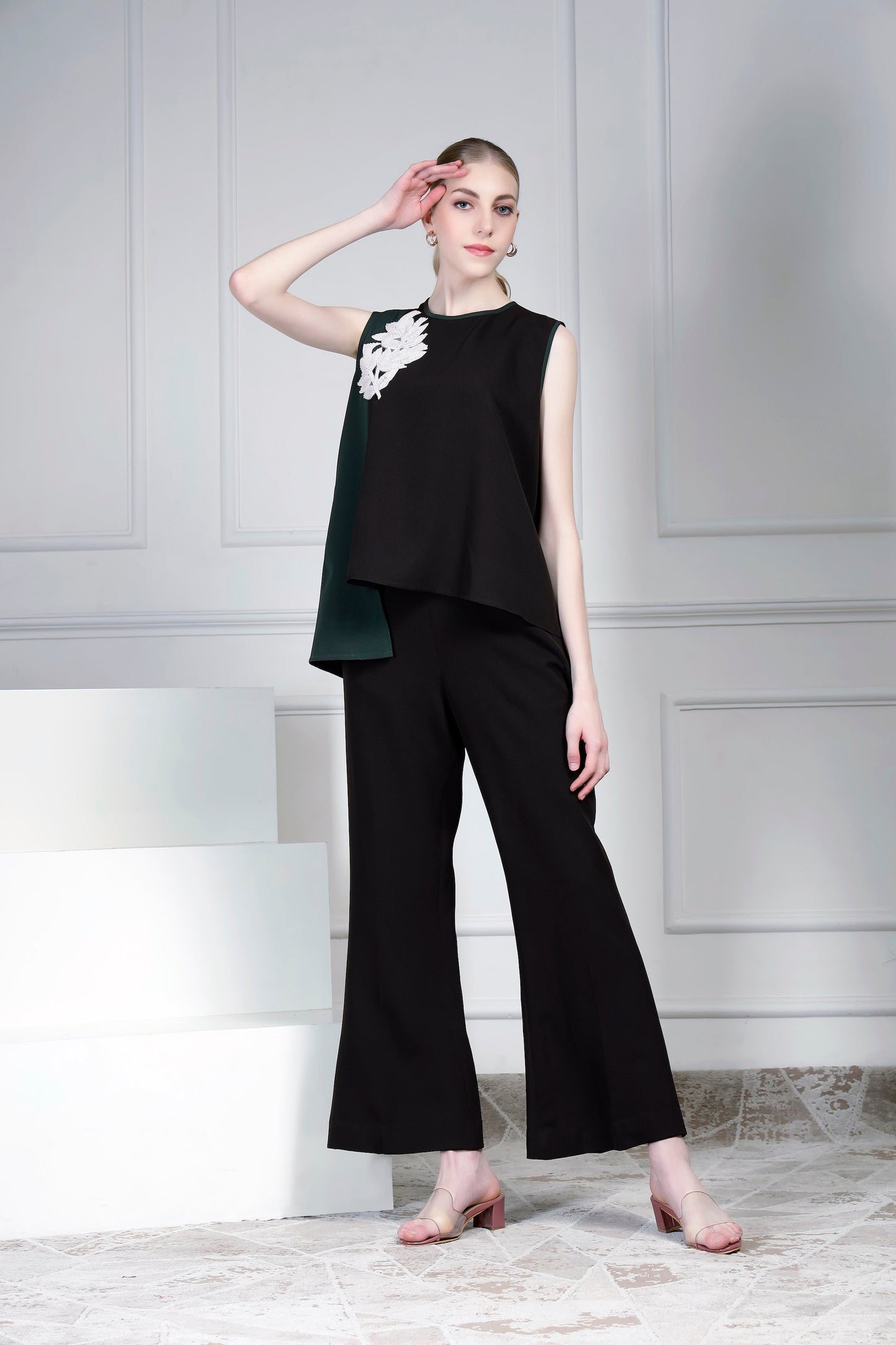Asymmetrical Top Set – Emerald Noir