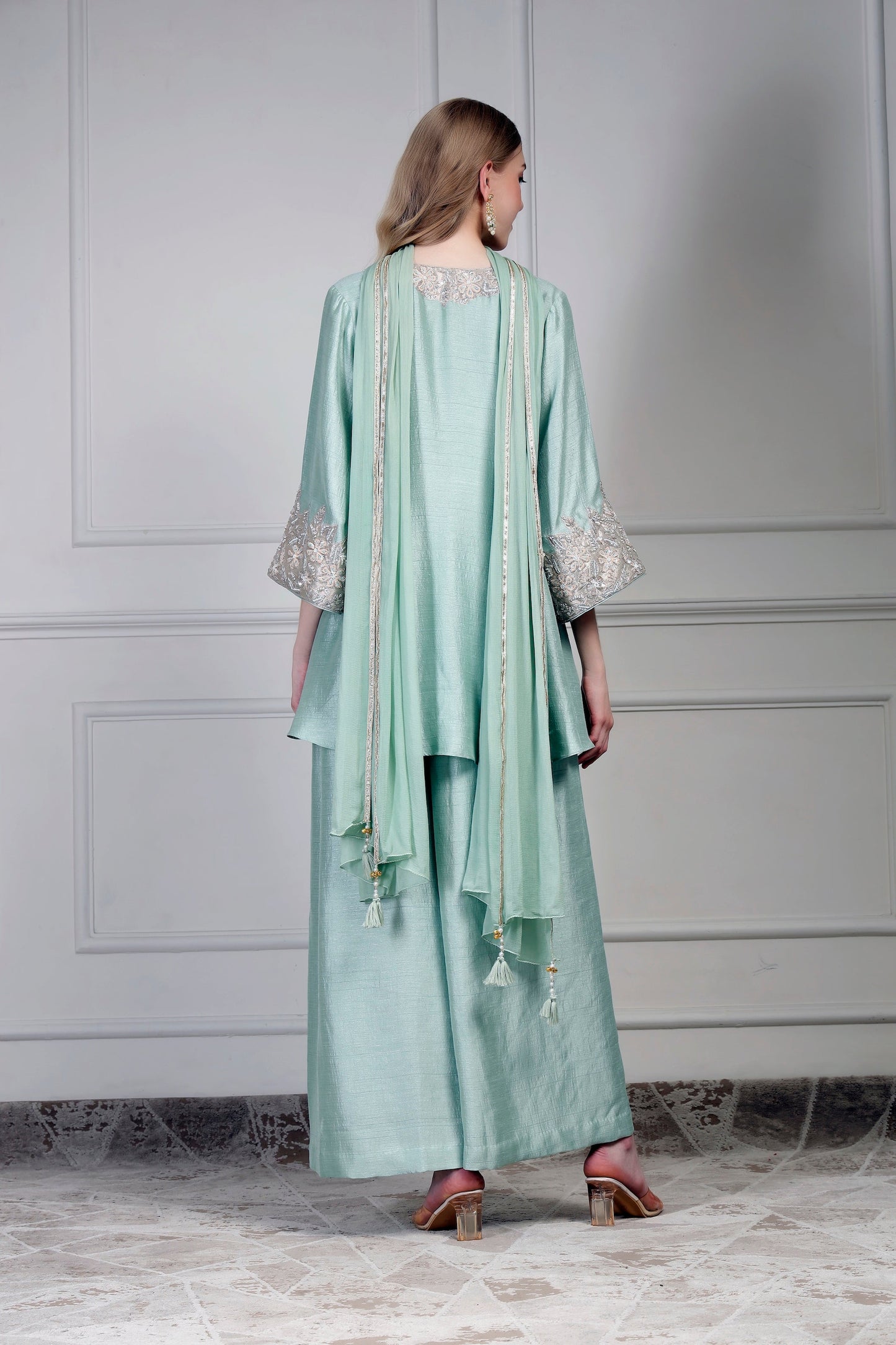 Short Kurta Set - Aqua