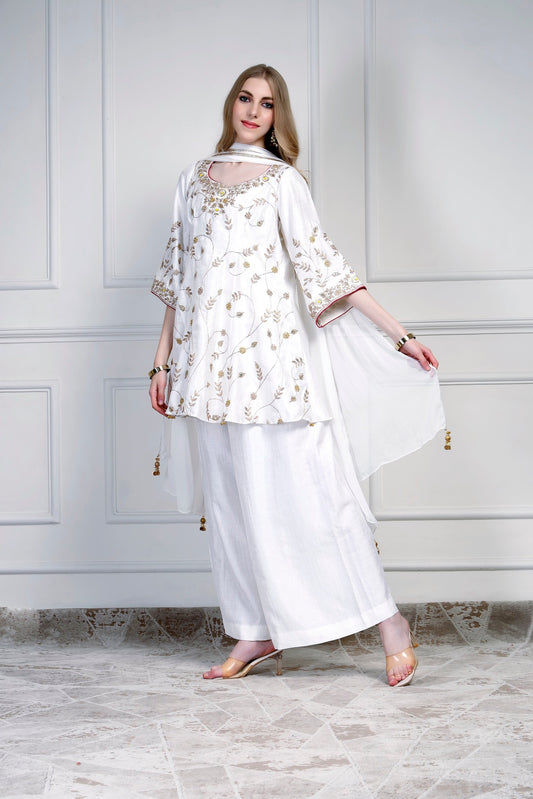 Short Kurta Set – Ivory Bloom