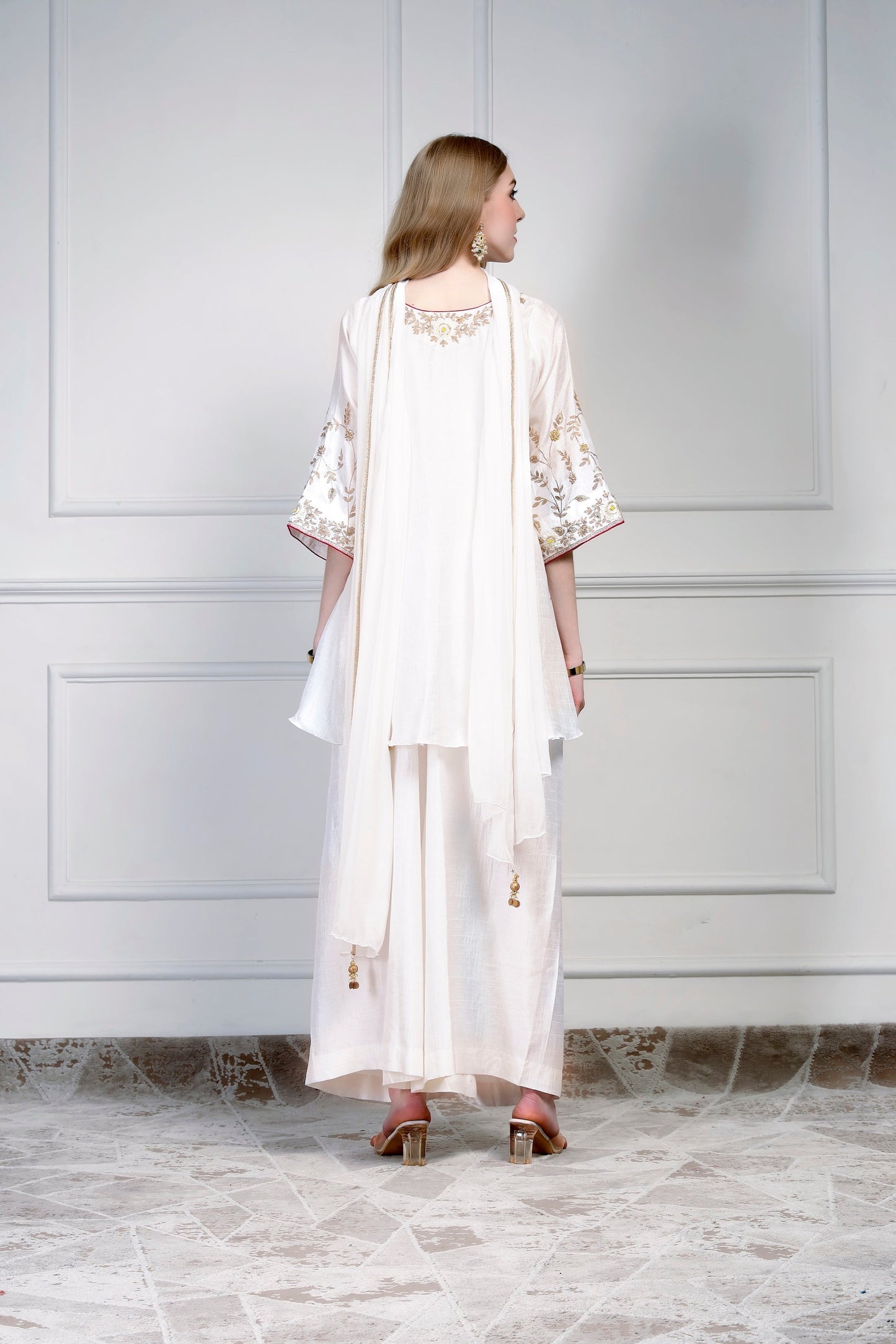 Short Kurta Set – Ivory Bloom
