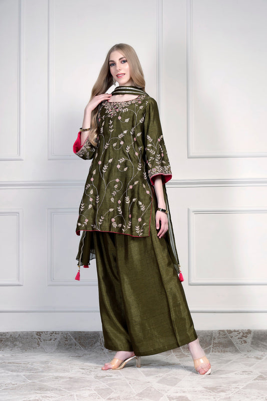 Short Kurta Set – Olive