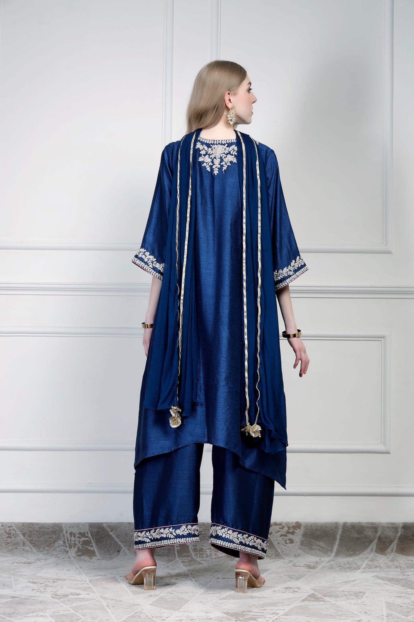 Asymmetrical Kurta Set – Blue