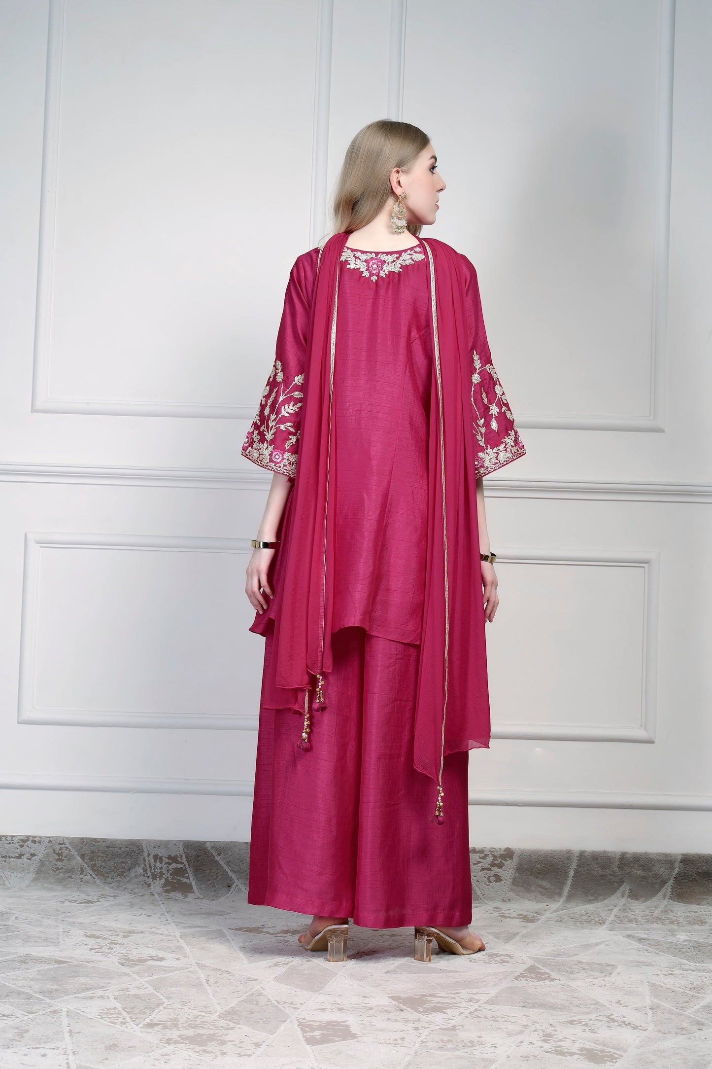 Short Kurta Set – Rani Pink
