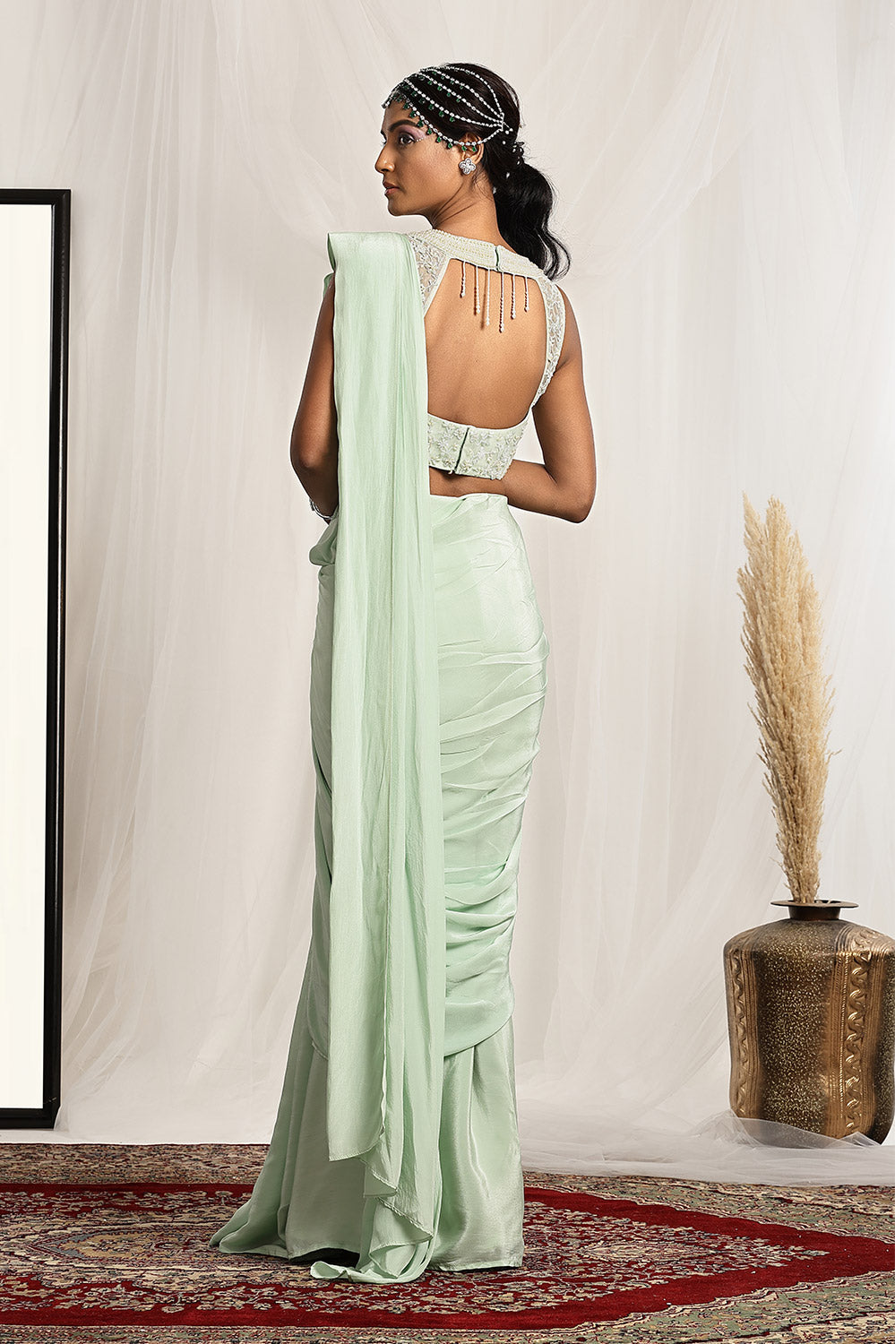 Embroidered Blouse with a Pre-Sticthed Saree