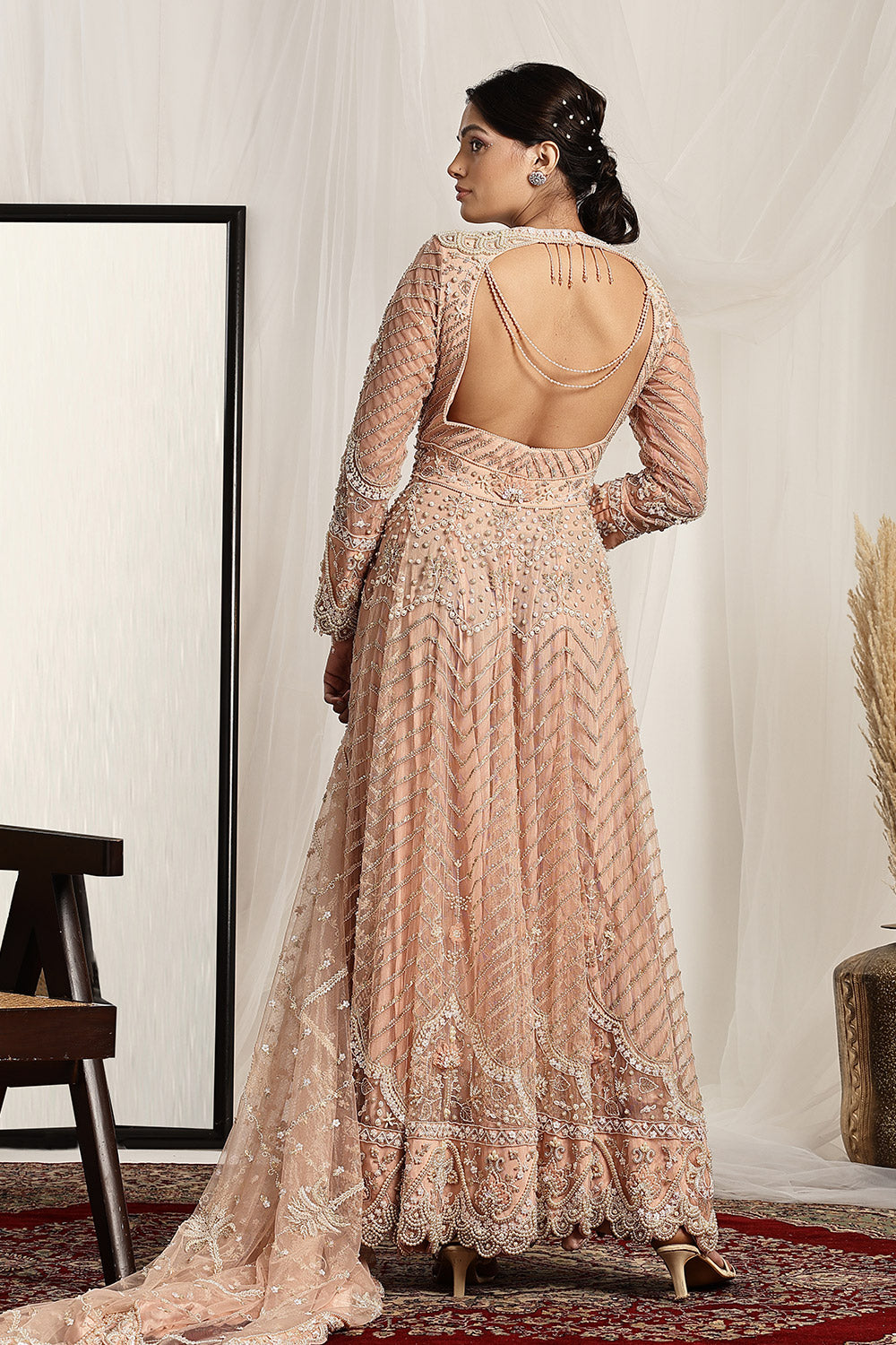 Pearl and Bead Embellished Anarkali