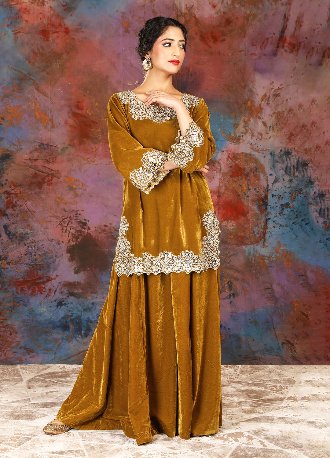Sharara Set - Honey Gold