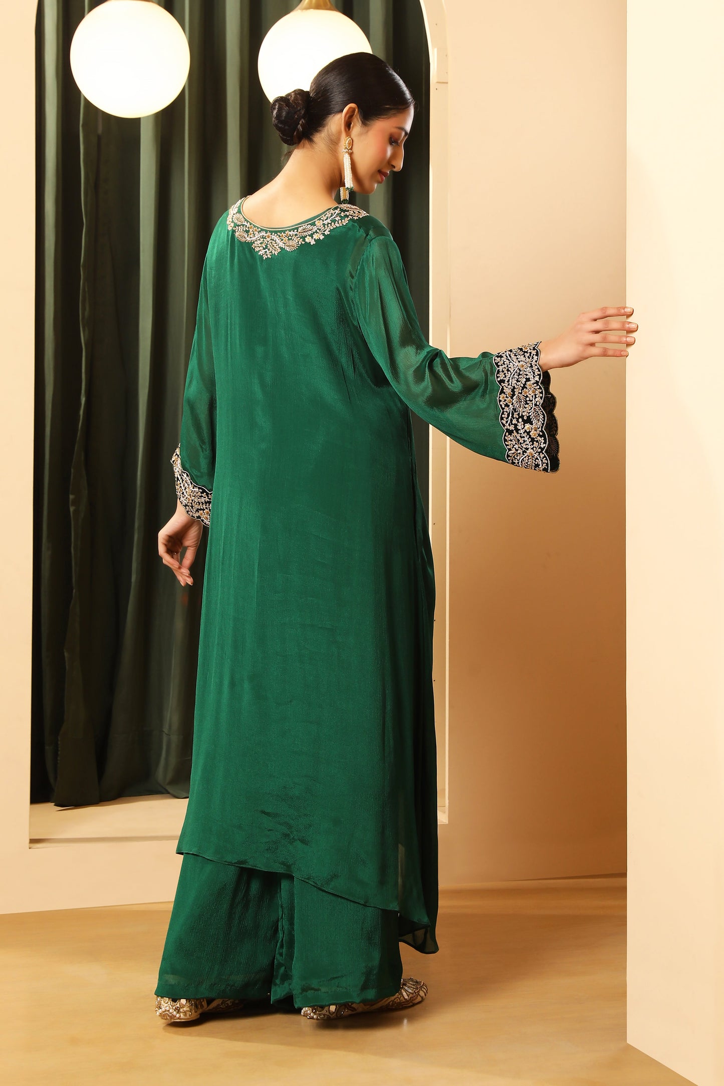 Asymmetrical Kurta Set – Emerald