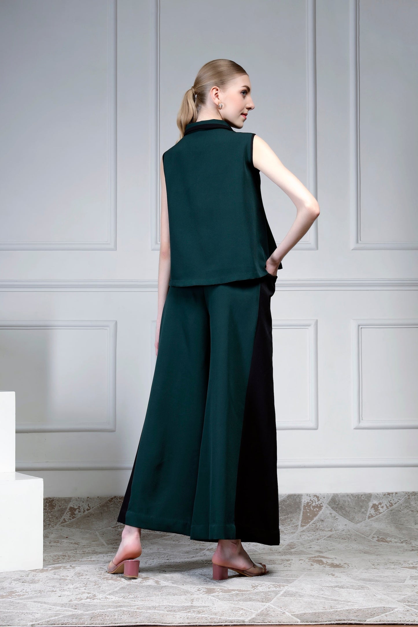 Jacket Top Set - Emerald/Black