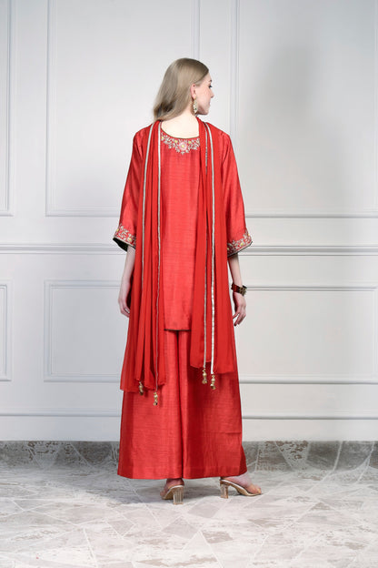 Short Kurta Set  - Sunset Orange