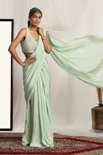 Embroidered Blouse with a Pre-Sticthed Saree