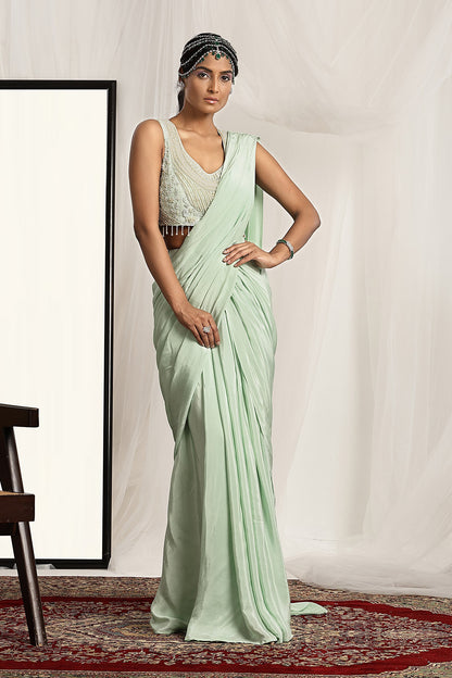 Embroidered Blouse with a Pre-Sticthed Saree