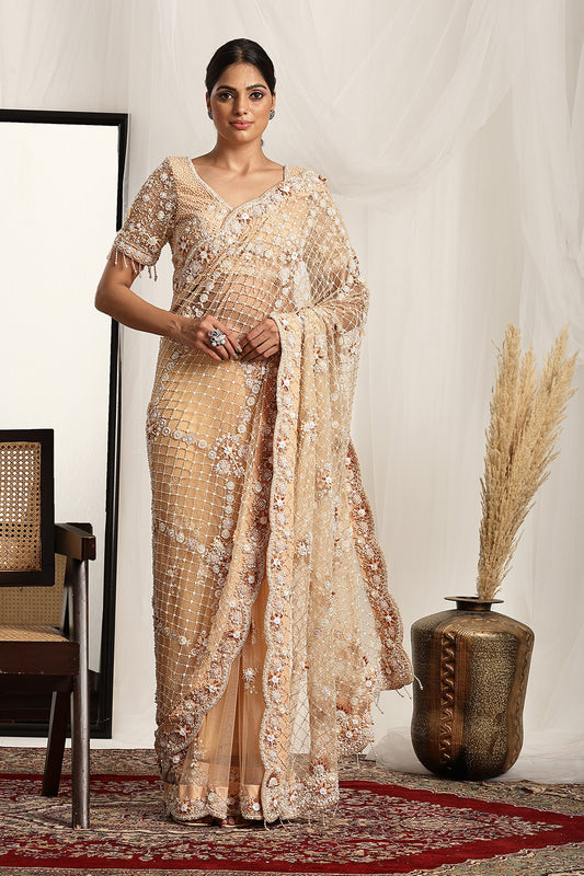 Fully Embellished Blouse and Saree Set