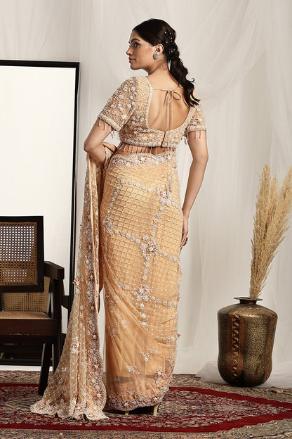 Fully Embellished Blouse and Saree Set