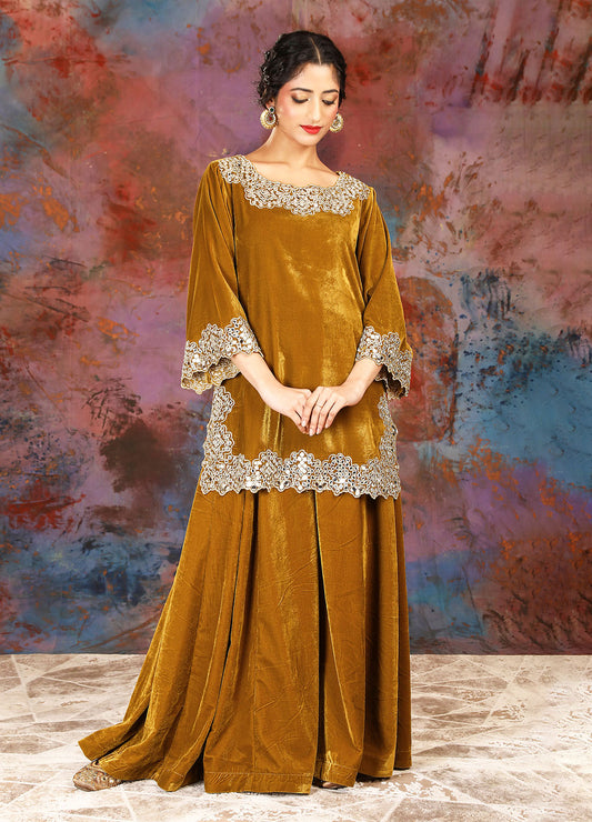 Sharara Set - Honey Gold