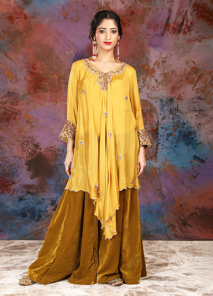 Sharara Set - Honey Gold