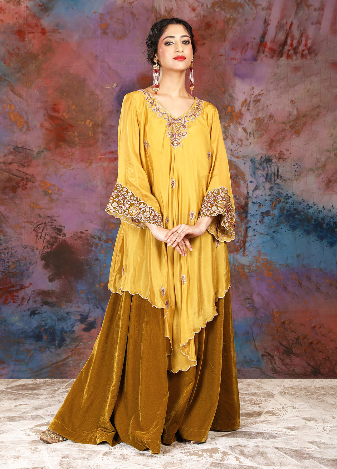 Sharara Set - Honey Gold